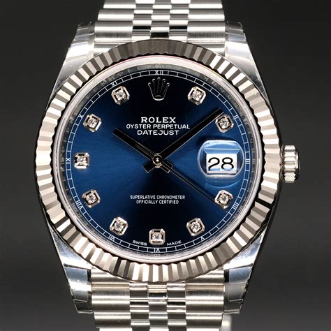 rolex datejust blue face price.